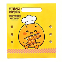 Boîte alimentaire en papier sécurisée, sac à main personnalisé en papier, boîte alimentaire résistante aux déchirures pour contenir des gaufres aux œufs chaudes et autres snacks à emporter.