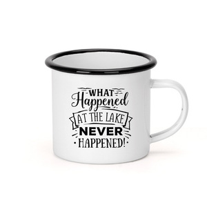 Tazas de Metal Esmaltadas al por Mayor, Populares en Europa, 350ml, Taza de Cappuccino Personalizada, Taza de Campamento con Serigrafía - Product Image 2