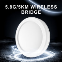 CPE para Exteriores de 5KM de Largo Alcance Punto a Punto, 900Mbps de Alta Potencia, 802.11AC 5.8GHz, Puente WiFi Digital Gigabit para Cámaras IP CCTV