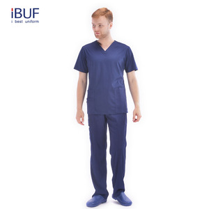 Uniforme Médico Transpirable <span class=keywords><strong>de</strong></span> Manga Corta para Enfermera o <span class=keywords><strong>Doctor</strong></span>, Color Liso, Talla Grande, Tela Suave, Ropa <span class=keywords><strong>de</strong></span> Trabajo para Hospital - Product Image 1