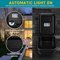 Caja de Seguridad con Cerradura de Combinación de 4 Dígitos, Automática, Impermeable, de Aluminio, para Montar en la Pared, con Código Reajustable, para Interiores y Exteriores