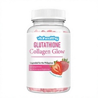 Complément alimentaire Vitahealthy Glutathione Whitening Collagen Glow Gummies, marque privée, naturel, halal, saveur fruitée, 60 unités, pour les cheveux