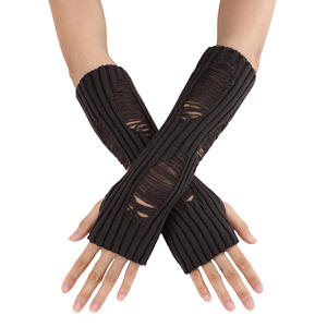 Femmes Automne Hiver <span class=keywords><strong>Gants</strong></span> sans doigts tricotés creux <span class=keywords><strong>Gants</strong></span> chauds <span class=keywords><strong>longs</strong></span> Mode <span class=keywords><strong>mi</strong></span>-<span class=keywords><strong>longs</strong></span> - Product Image 6
