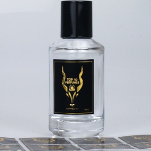 Aluminum Box Label <b>Stickers</b> for Glass Live Personalized Private Perfume Bottle Rose Gold Foil <b>logo</b> clear Printing Label <b>Stickers</b> - Product Image 5
