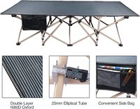Lit de camping pliable léger WOQI en acier inoxydable et tissu Oxford, avec design modulaire pour la randonnée et l'extérieur
