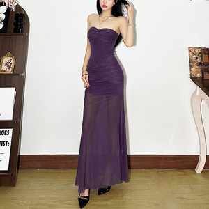 <span class=keywords><strong>Vestido</strong></span> Tubo <span class=keywords><strong>de</strong></span> Moda Urbana para Mujer, Color Sólido, Ajustado, con Hombros Descubiertos, Nueva Colección Otoño Invierno - Product Image 2