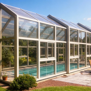 Système d'enclos rétractable électrique sur mesure à grande ouverture pour véranda, <span class=keywords><strong>solarium</strong></span> automatique en verre pour restaurant - Product Image 4