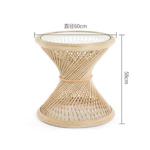 <span class=keywords><strong>Lit</strong></span> double en rotin naturel, mobilier d'art en rotin, style simple et moderne, créatif, pour chambre à coucher, maison d'hôtes, hôtel, taverne - Product Image 5
