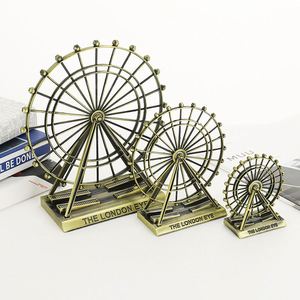Maqueta de Edificio Creativa del Reino Unido, Rueda de la Fortuna Giratoria, Artesanía Metálica Vintage, Adornos de London Eye, Decoración para el Hogar, Oficina o Escritorio - Product Image 1