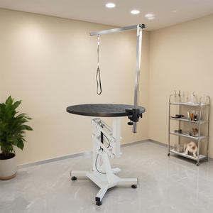 छोटे पालतू जानवरों और ग्रोमिंग उपकरणों के लिए पाउडर कोटिंग के साथ समायोज्य न्यूमेटिक गोल पेट ग्रोमिंग टेबल - Product Image 1