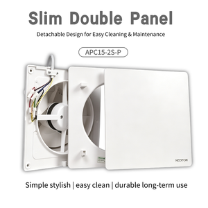 Ventilateur d'extraction APC15-2S-P 150 mm en plastique, axial, mural, électrique 220 V, blanc, moteur en cuivre pur, double panneau d'admission d'air - Product Image 4