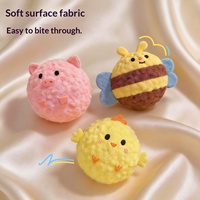 Jouet à mâcher couineur pour chien, balle à picots en peluche, en tissu doux et design rebondissant, pour le nettoyage des dents, le soulagement de l'ennui et la stimulation dentaire