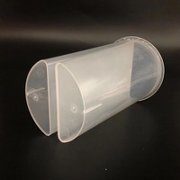 Vente en gros, tasse transparente de 700 ml, tasse en plastique Double partagé, tasse à thé fendue, 2 compartiments