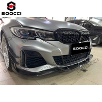 Alerón Delantero Inferior de Fibra de Carbono Estilo TAKD, Divisor Delantero de 3 Piezas para BMW Serie 3 G20 G21 320i 330i M340i 2019-2022