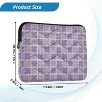 Housse de protection pour ordinateur portable personnalisée, motif Hawaïen Palaka violet, sacoche messager pour ordinateur, accessoires, étui de protection quadrillé