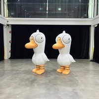 Costume de mascotte gonflable amusant en forme d'oie/canard, costume de marche gonflable personnalisé en peluche, mascotte gonflable sur mesure
