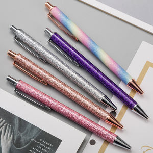 Bolígrafos Retráctil Metal fansy pluma rosa de tinta negro brillo de oro rosa haga clic en Personalizado lindo bolígrafos con logo para la escuela <span class=keywords><strong>boligraf</strong></span> - Product Image 4