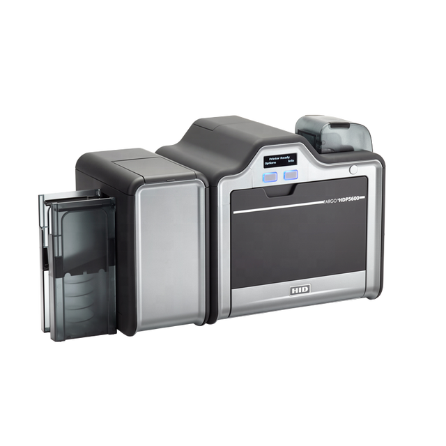 HIDFargo HDP5600 600 Dpi Color Thermal Transfer PVC Card Printer with Edge-to-Edge Printing and USB Interface-in Stock