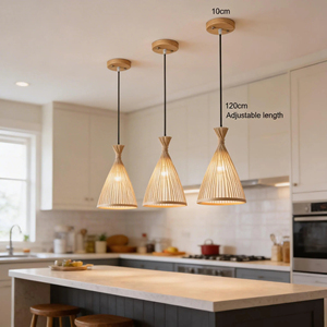 Lámpara Colgante de Bambú en Forma de Cono, Tejida a Mano, de Ratán, Iluminación Natural para el Hogar, Proveedor de Vietnam - Product Image 3