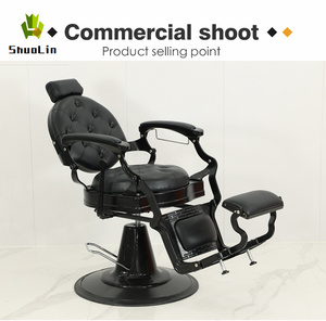 Fauteuil de Barbier de Luxe Personnalisé en <span class=keywords><strong>Cuir</strong></span> PU, Rotation à 360°, Hauteur Réglable, Pompe Hydraulique Robuste, Design Traditionnel, Spa - Product Image 3