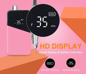 Professional Rechargeable Electric Nail <b>Drill</b> Portable Electric Nail File for Acrylic Gel Nail Beauty Salon Tools-<b>Pink</b> - Product Image 4