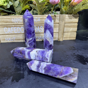 シェブロンアメジストタワー家庭装飾用夢アメジストポイントクリスタル工芸品癒しクォーツ - Product Image 3