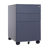 Archivador Moderno de Acero con 3 Cajones, con Cerradura, Sofisticado Pedestal Móvil para Almacenamiento Bajo Escritorio, Tamaño Carta/Legal/A4