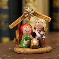 Petite décoration de vacances de bureau en résine écologique personnage de dessin animé transfrontalier combinaison de crèche de naissance accessoires de cadeau de noël
