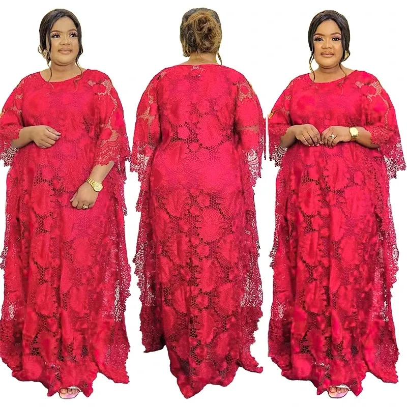 Afrikanische Partykleider Spitzen Afrika-Bekleidung neue muslimische Mode Abayas Dashiki-Kleid Kaftan langes Maxikleid 2023 für Damen elegant