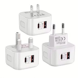 อะแดปเตอร์ชาร์จเร็วแบบ Type C 20W USB C รุ่นขายดีที่สุดปี 2025 สำหรับโทรศัพท์มือถือ รองรับ UK EU US PD QC3.0 ชาร์จผนังแบบ USB - Product Image 2