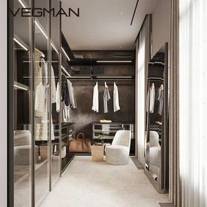 Tùy chỉnh được xây dựng trong Tủ lưu trữ đồ nội thất Hệ thống thiết kế phòng ngủ hiện đại PVC MDF đi bộ trong Closet Set cho quần áo lưu trữ - Product Image 6