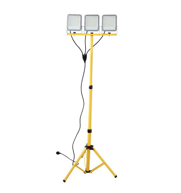 Professional 3x50W LED Workshop Work Light Waterproof IP65 Metal Adjustable Bracket Flood Light with 1.5M Tripod 2-Year Warranty