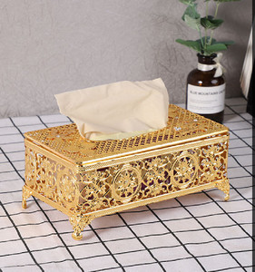 Cao cấp cổ điển sắt nghệ thuật rỗng kim loại mạ điện hộ gia đình mô hộp quá trình nặng bơm hộp giấy - Product Image 5