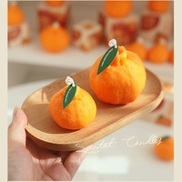 Grande bougie artisanale réaliste en forme de mandarine Shiranui, orange, en paraffine, parfumée pour l'aromathérapie, personnalisable pour Noël