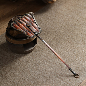 Bamboo Woven Stove Fan Set Manual Classic Retro Handmade Irregular Shape Fireplace Accessory - Product Image 4