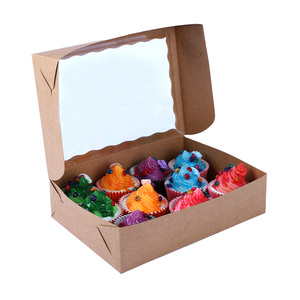 Caja de embalaje de alimentos sostenible para el desayuno Sorpresa Caja Bento de papel Kraft marrón con ventana - Product Image 2