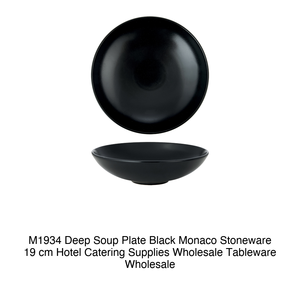 Assiette creuse noire en grès Monaco 19 cm M1934 - Product Image 2