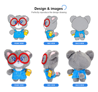 Fournisseurs chinois de jouets en peluche gris chat, jouet en peluche personnalisé, porte-clés en peluche, coton PP, logos personnalisés