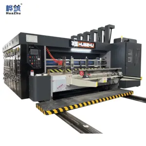 Best Overseas Service high speed Automatic Carton box 4 Color Flexo Printer Slotter Rotary Die Cutter with Stacker Machine