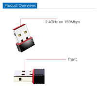 Realtek-tarjeta de red LAN inalámbrica, miniadaptador Wifi usb para PC, 2,4 Ghz, 150Mbps