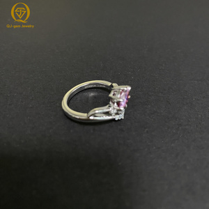 Bague pour femme en platine avec pierres précieuses, design le plus récent, magnifique bijou, taille personnalisée pour cadeau / anniversaire, gravure intérieure gratuite - Product Image 2