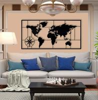Carte du monde personnalisée du fabricant, pendaison de crémaillère, salon, maison, Art mural, décoration murale en métal, Art