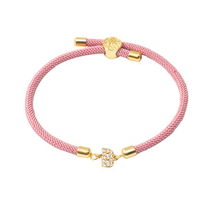 Wholesale 18K Gold Plated <strong>Initial</strong> Letter Charm Handmade Colorful Rope Adjustable Fashion <strong>Bracelet</strong> <strong>with</strong> <strong>Initial</strong> Letter - Product Image 3