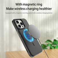 Protection combinée souple et dure deux en un avec anneau magnétique d'aspiration, coque de téléphone antichoc pour iPhone 15 15plus 15pro 15promax