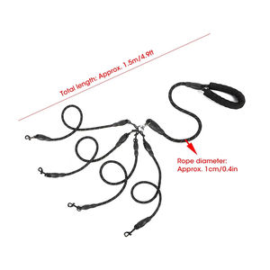 Guinzaglio per Cani in Nylon con Impugnatura Singola per Tre Cani, Corda Non Indolore per Passeggiate all'Aperto, Accessorio Solido 3 in 1 per Animali Domestici - Product Image 5