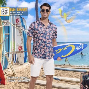 เสื้อเชิ้ตฮาวายชาย แขนสั้น สไตล์ลำลอง ติดกระดุม สำหรับฤดูร้อน ลายทรอปิคอล ผ้าป๊อปลิน ระบายอากาศได้ดี ผลิตจากโพลีเอสเตอร์ 100% - Product Image 5
