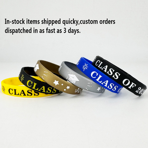 Gran oferta, producción en fábrica, pulsera de silicona, desgaste de eventos, pulseras de goma personalizadas impresas <span class=keywords><strong>para</strong></span> regalo de Graduación - Product Image 2