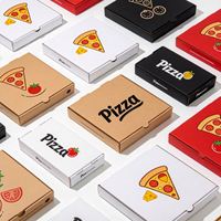 Boîte à pizza en carton ondulé personnalisée, anti-graisse, pour livraison, flûte E/B, pour les pizzerias, montage facile, robuste