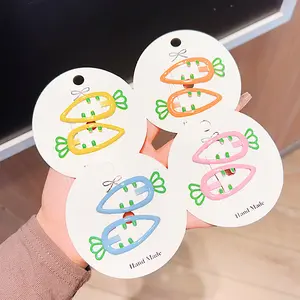 New Children's Hair Clip Candy Color Drip Oil Carrot BB Cute Bang Broken Hair Accessories in Hairgrips Category