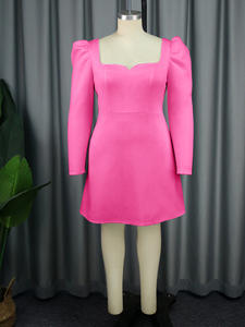 Robes de Soirée Coupe Trapèze Manches Longues pour Femmes Rondes, Dos Nu avec Grand Nœud - Product Image 6